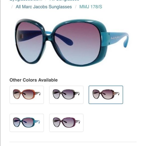 Marc Jacob stylish modern women purple oval sunglasses new case cloth